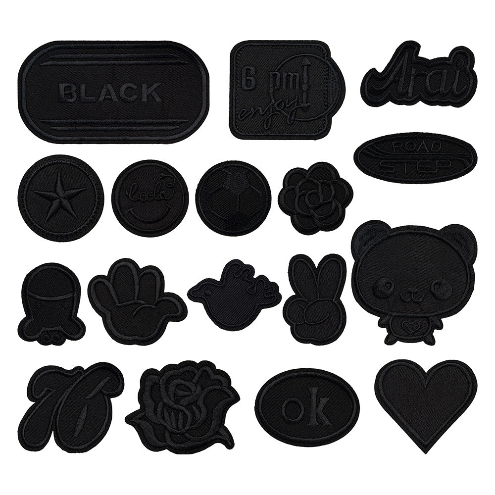 Self-Adhesive Black Letter Badge Patch