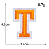 Orange Letter Embroidered Patch