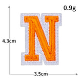 Orange Letter Embroidered Patch