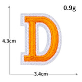 Orange Letter Embroidered Patch