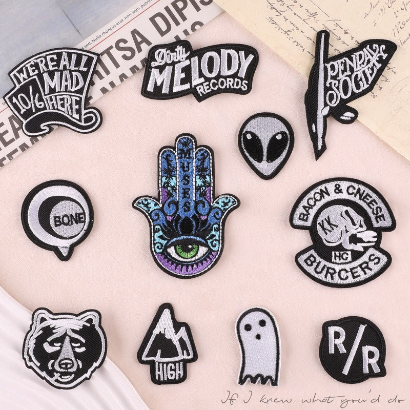 Self-Adhesive English Letter Embroidered Patch
