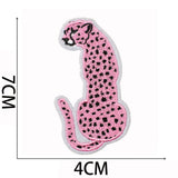 Pink Leopard Embroidered Patch