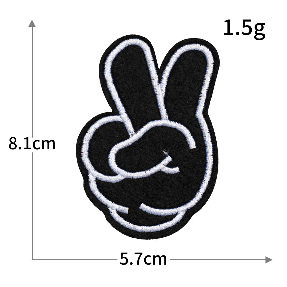 Hand Gesture Embroidered Patch