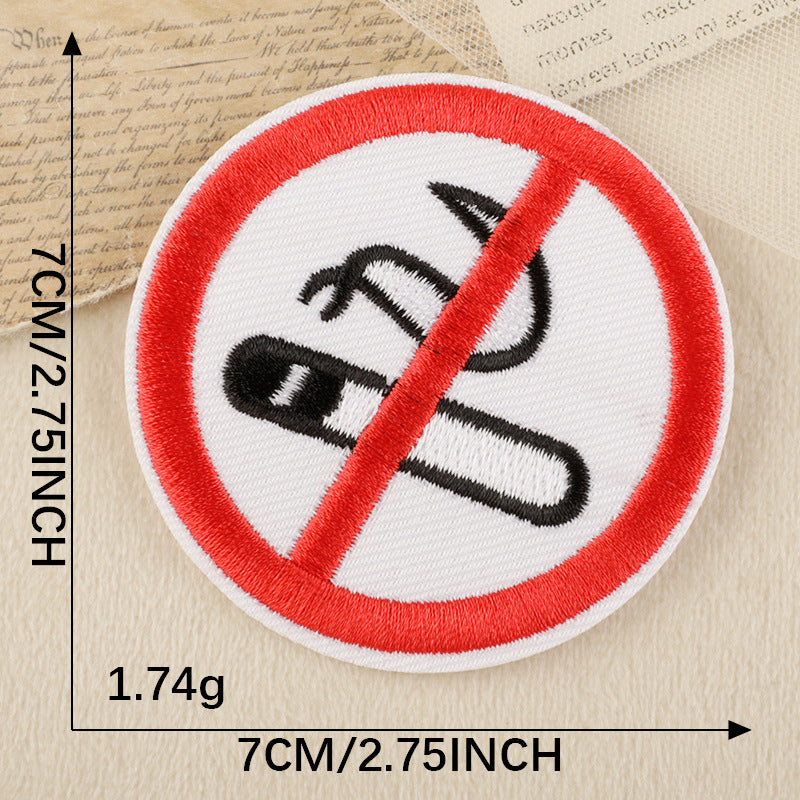 Round Warning Badge Patch
