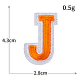 Orange Letter Embroidered Patch