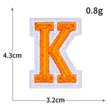 Orange Letter Embroidered Patch