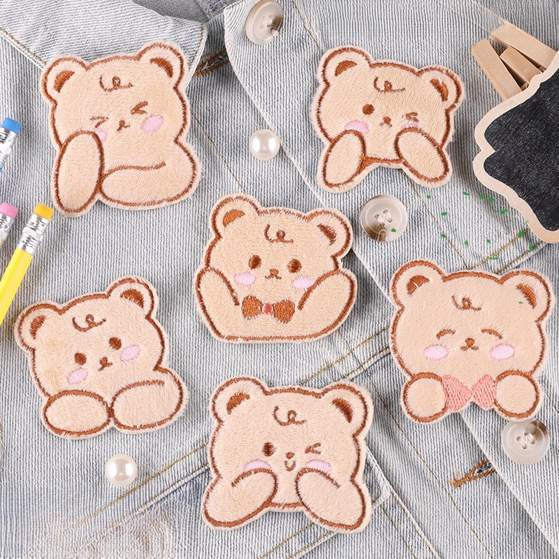 Self-Adhesive Teddy Bear Embroidered Patch